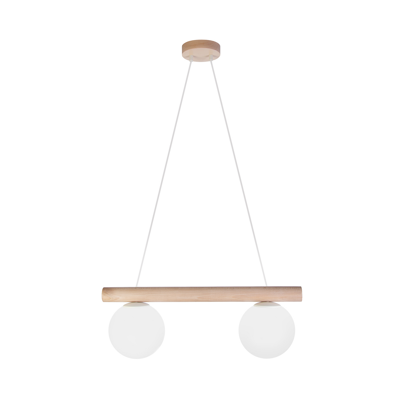 Suspension Woodstock, couleur sable, bois/métal, à 2 lampes