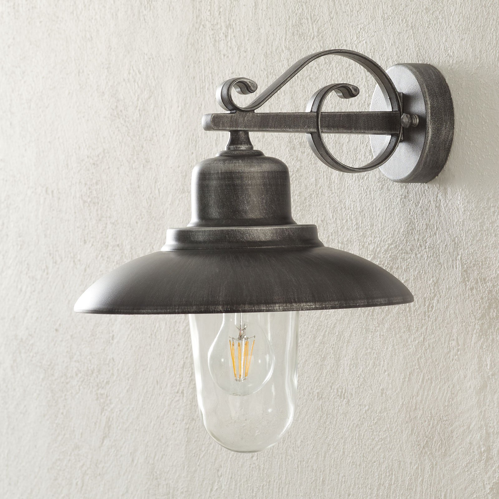4101 outdoor wall light, antique silver