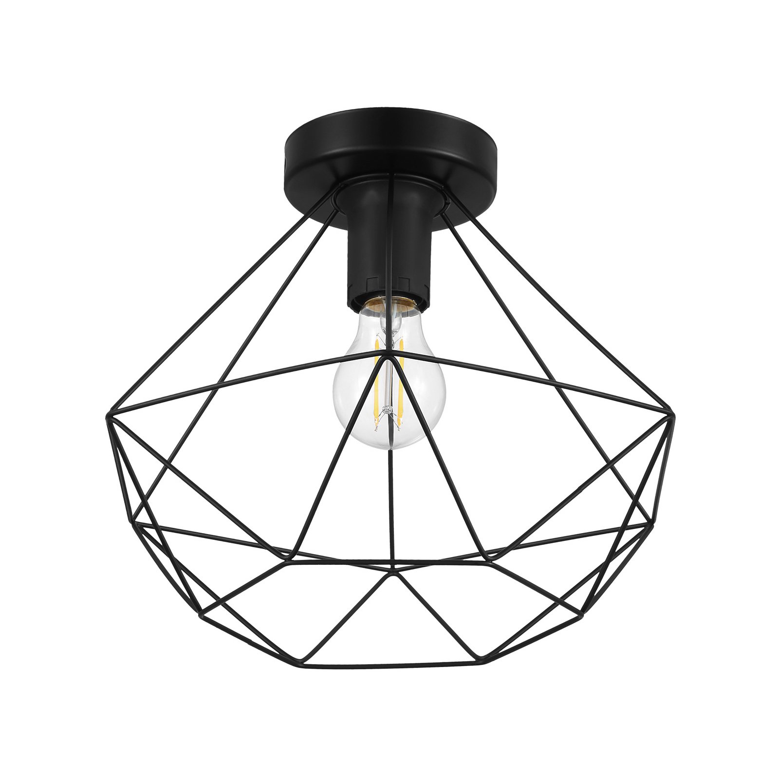 Taklampa Tarbes 1 lampa Ø 32,5 cm svart