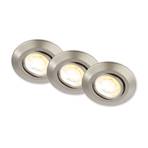 Luminaire encastrable LED Klira, nickel, Ø 9 cm, orientable, set de 3