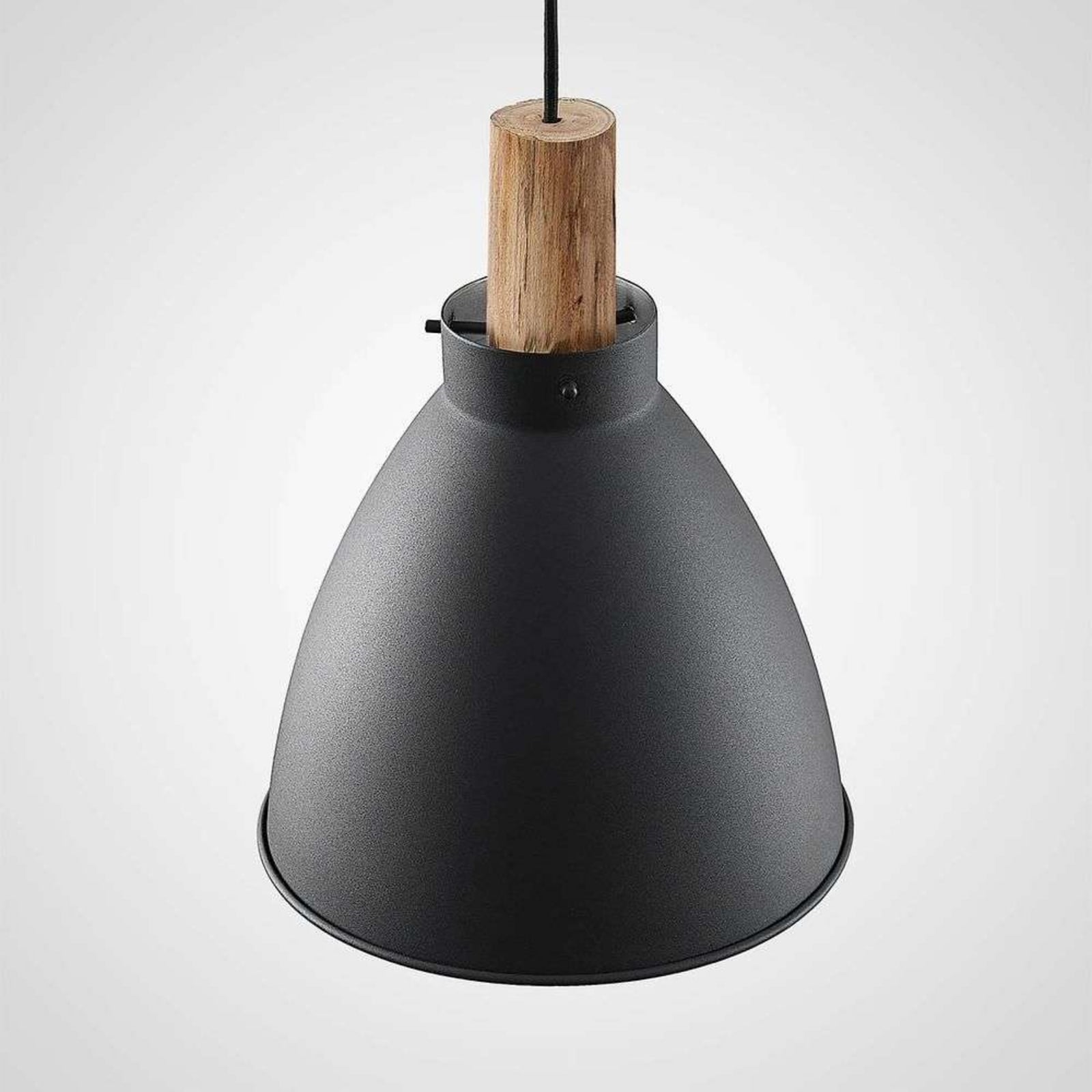 Lampada a sospensione Lindby Trebale, E27, Ø 28 cm, nera, metallo Lampada a sospensione Lindby Trebale, E27, Ø 28 cm, nera, metallo