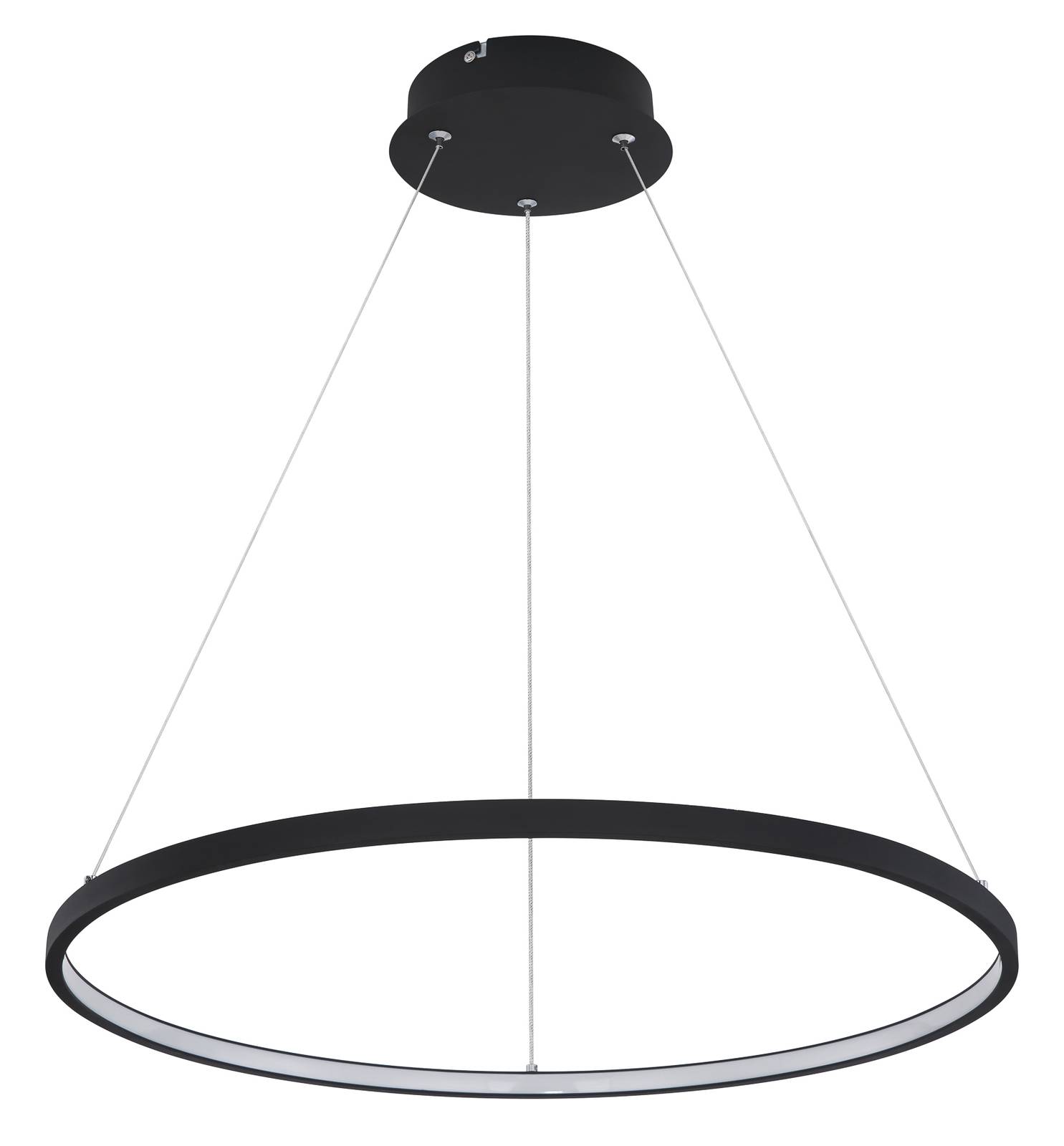 Suspension LED Ralph à 1 lampe noire Ø 60cm