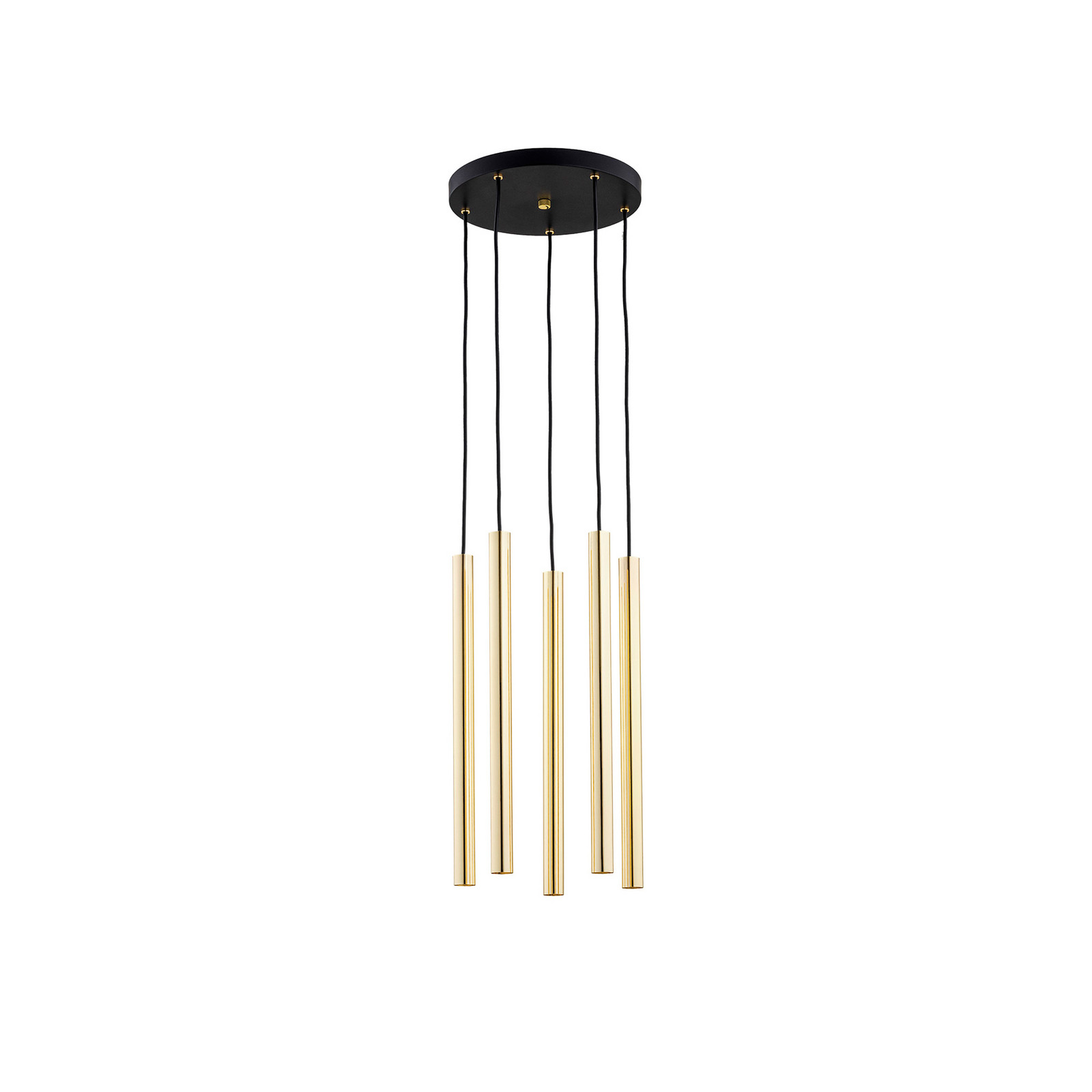 Euluna Lampă suspendată Sone baldachin rotund 5 becuri alamă - Camera de zi / sufragerie - alamă negru texturat - Metal