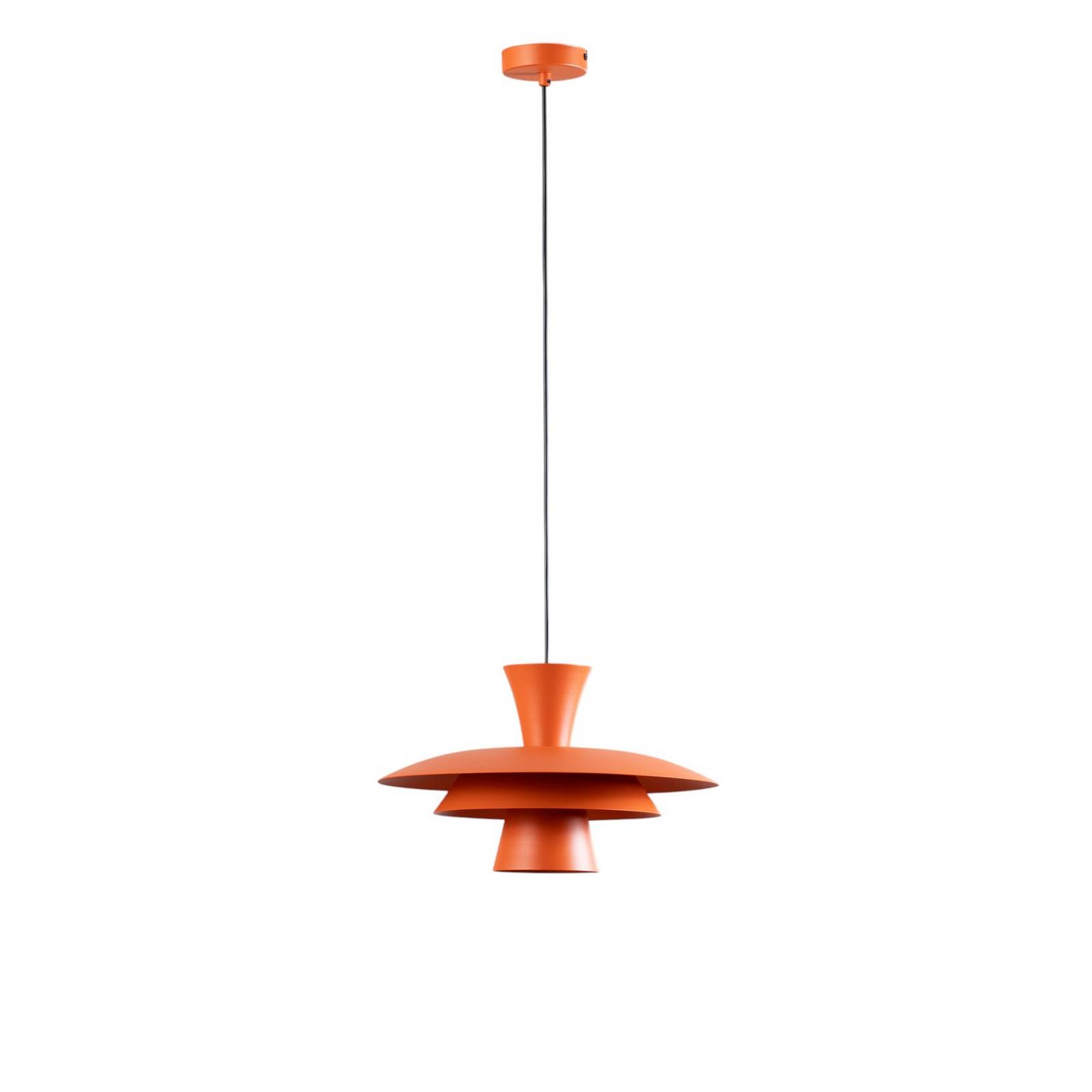 Hängeleuchte Plato, orange, Metall, Ø 38 cm, E27