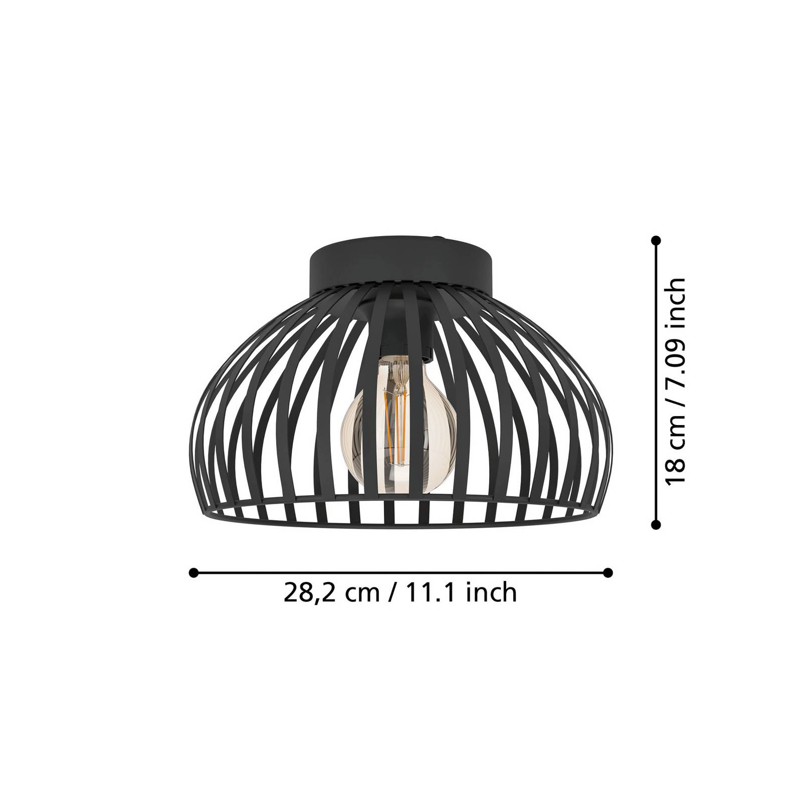 EGLO Mogano 3 lampa sufitowa klatkowy klosz, Ø28cm