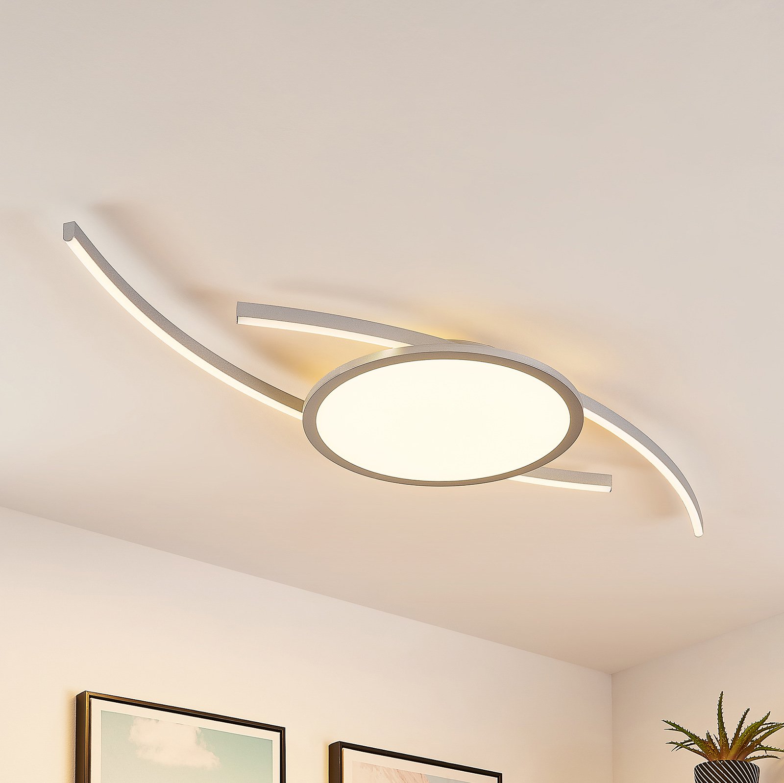 Lucande Tiaro LED ceiling lamp, round, CCT