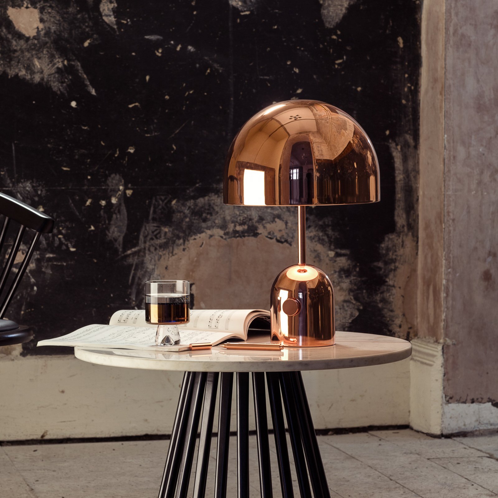Tom Dixon LED table lamp Bell, copper-coloured, height 43 cm