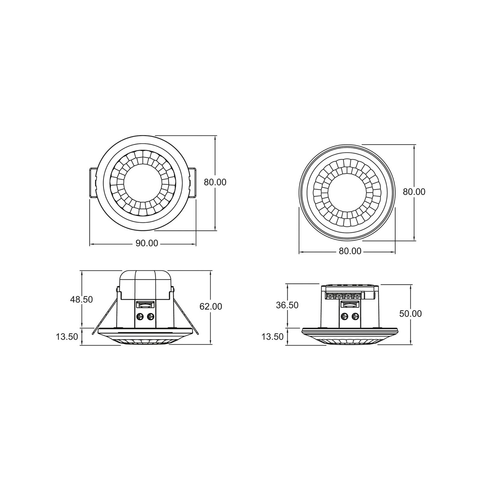 Theben närvarodetektor Luxa 103 S360-100-12 Sv WH, infälld