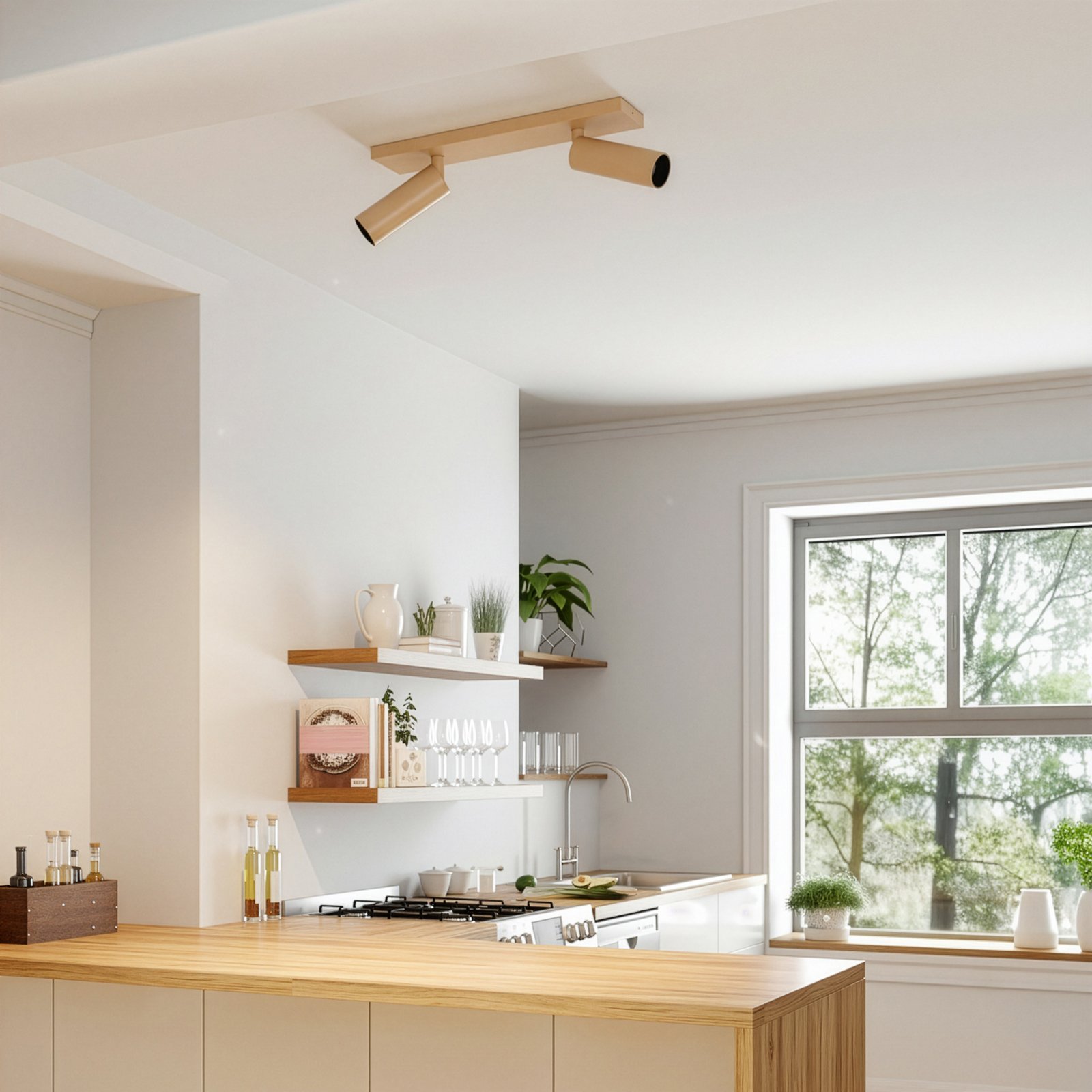 Arcchio Faretto da soffitto Brinja Slim, marrone, a 2 luci, GU10 MR11 Arcchio Faretto da soffitto Brinja Slim, marrone, a 2 luci, GU10 MR11