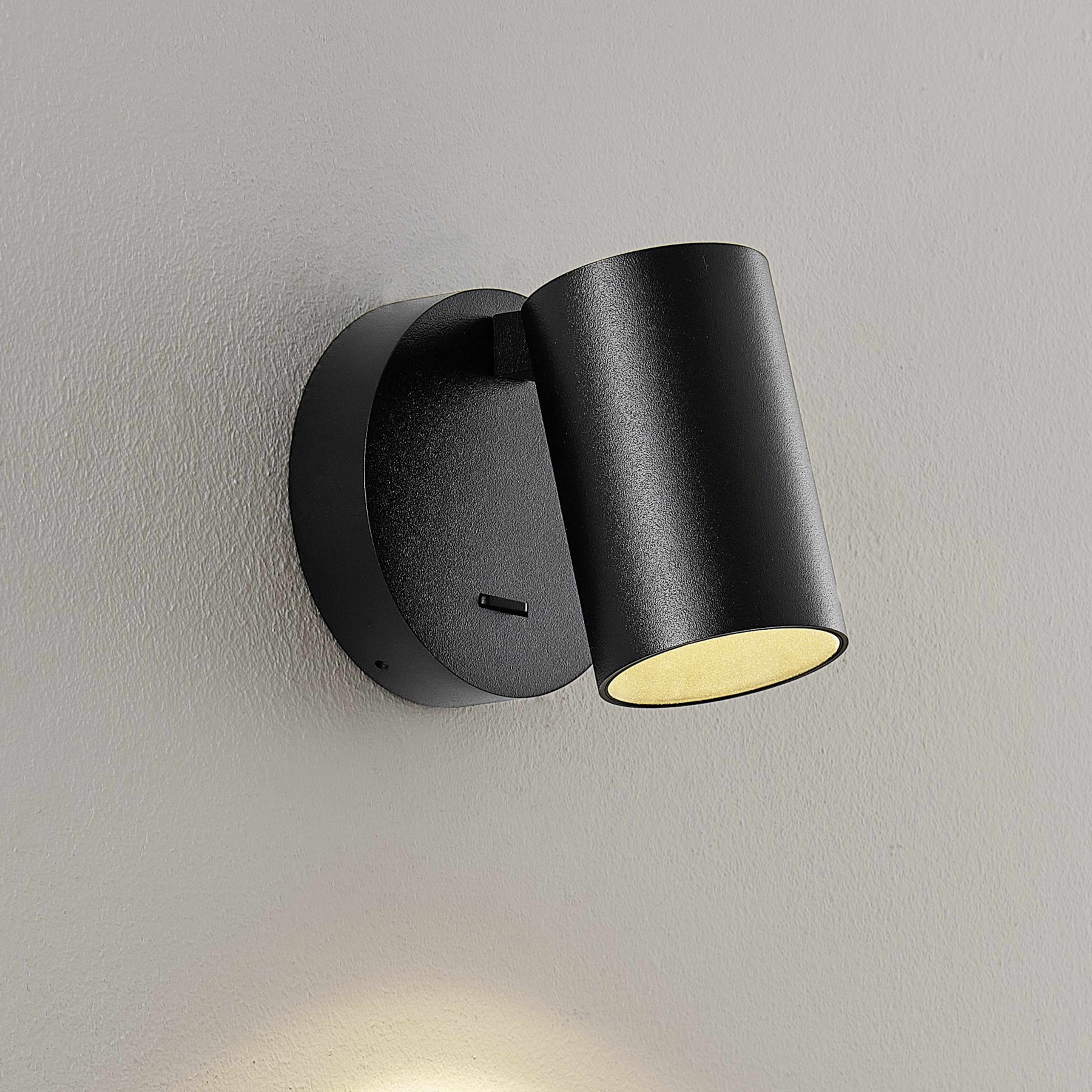 Wandstrahler CAN TILT, schwarz, Ø 10 cm Metall Schalter GU10