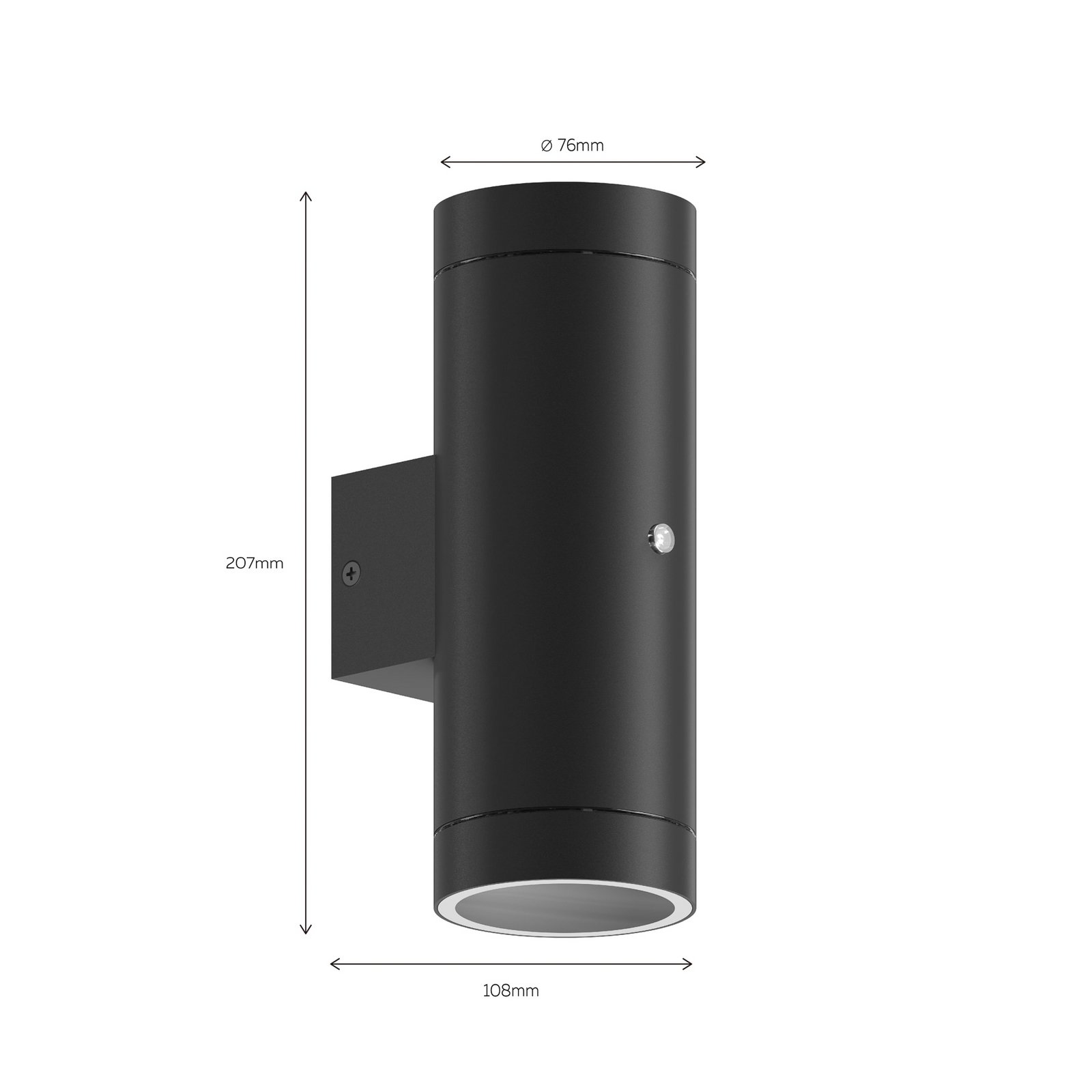 Calex Pavia GU10 outdoor wall light, up/down, black, sensor
