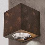 Nástěnné světlo Cube z keramiky výška 7,5cm hnědá