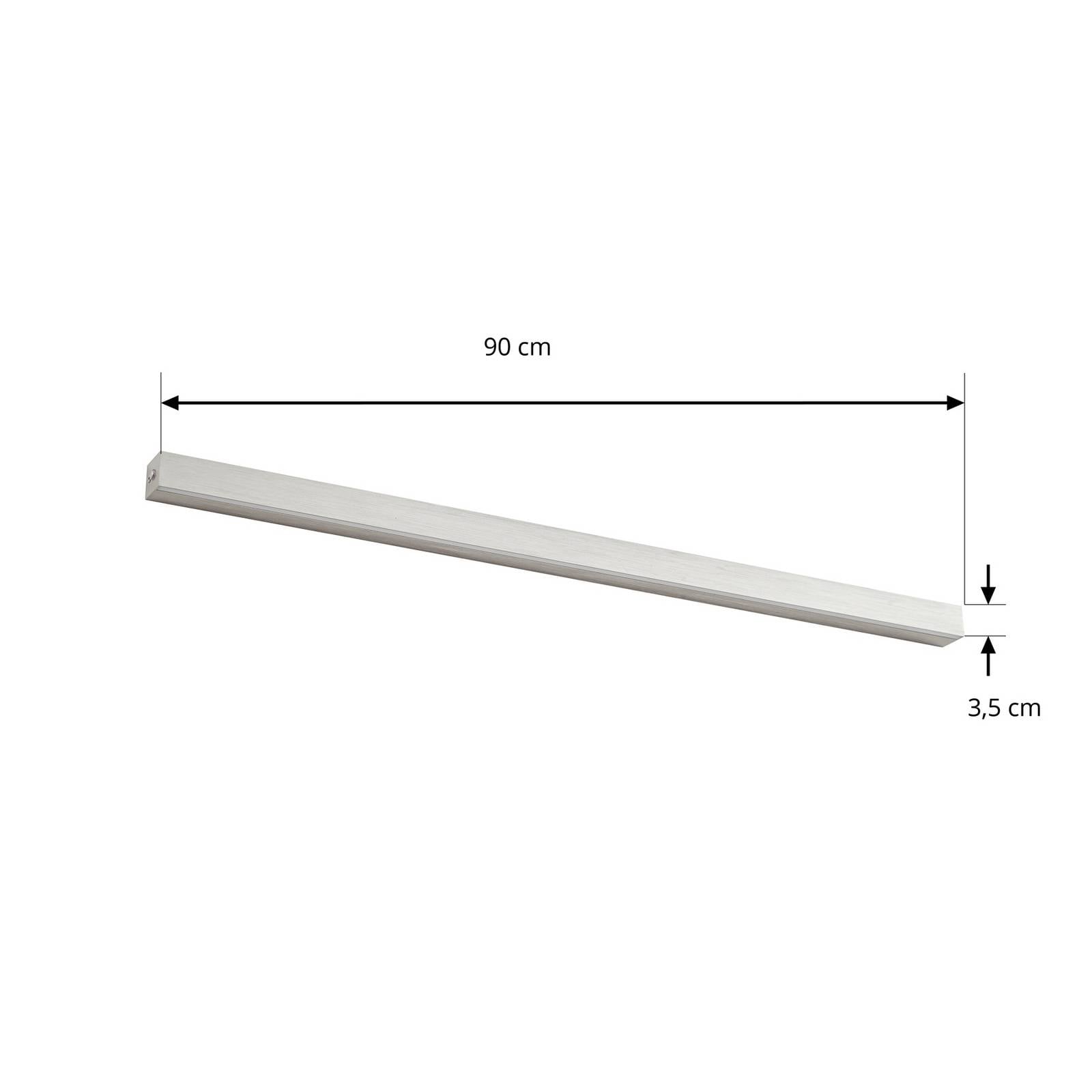 Kinkiet LED Lucande Kinsley, 90 cm, nikiel, ściemniany, CCT