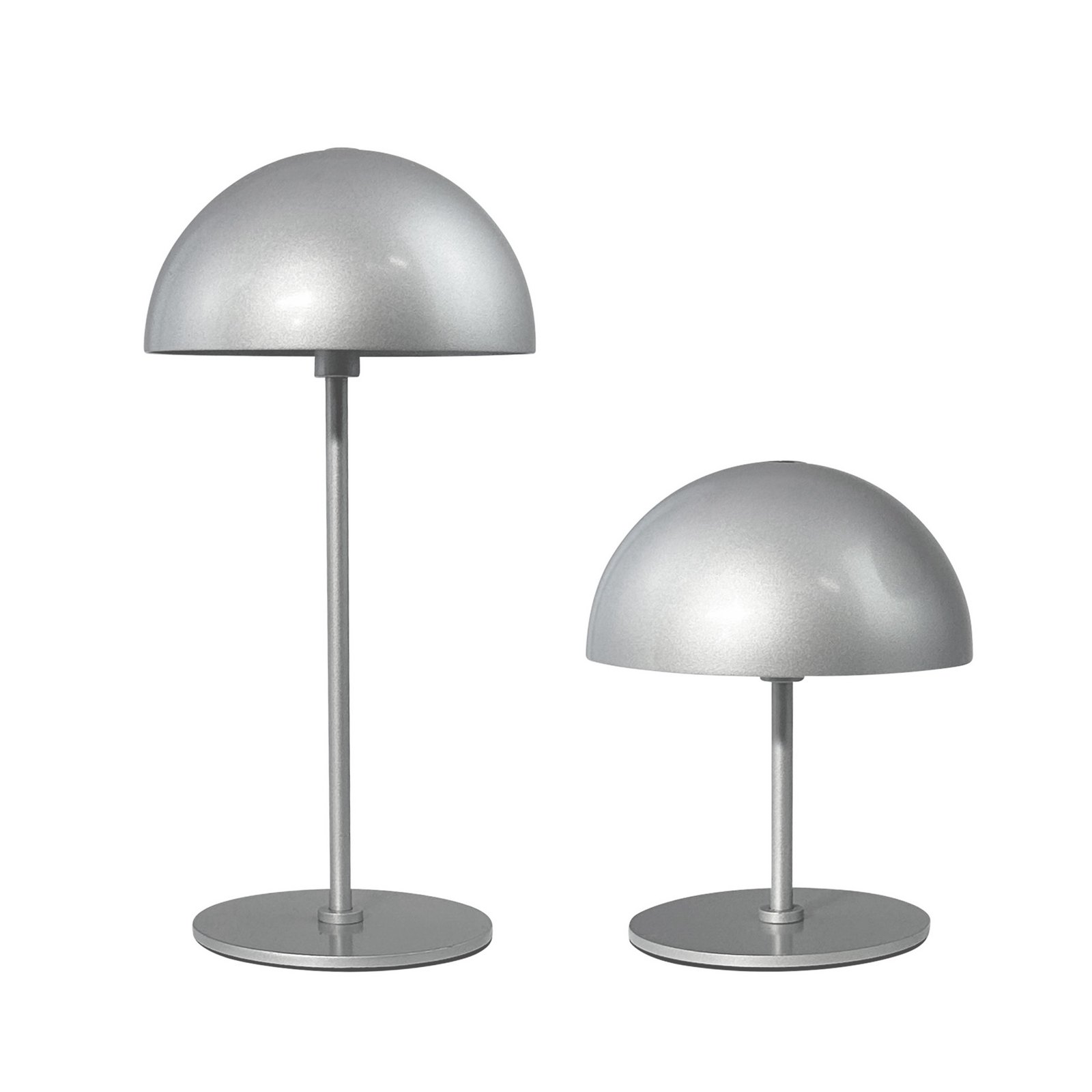 Candeeiro de mesa LED recarregável Along da Dyberg Larsen, prateado, 20 cm