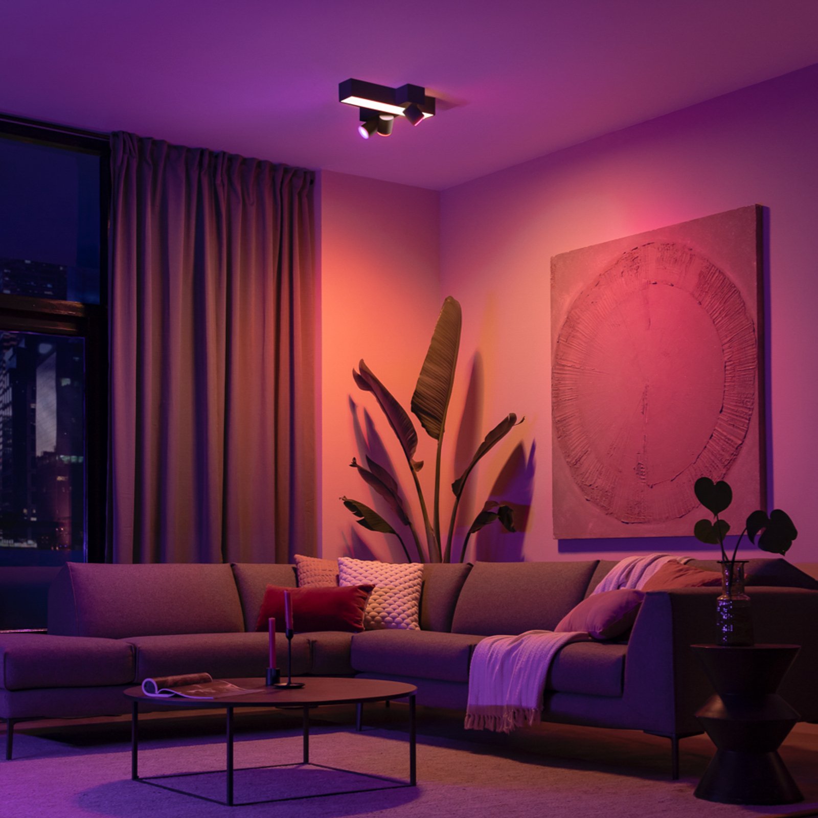 Philips Hue LED-es reflektor Centris Cross fekete 3-fényű RGB CCT