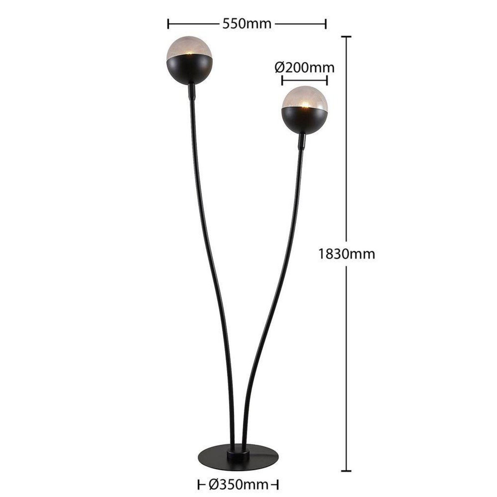 Dustian 2 Lampadar Black - Lucande