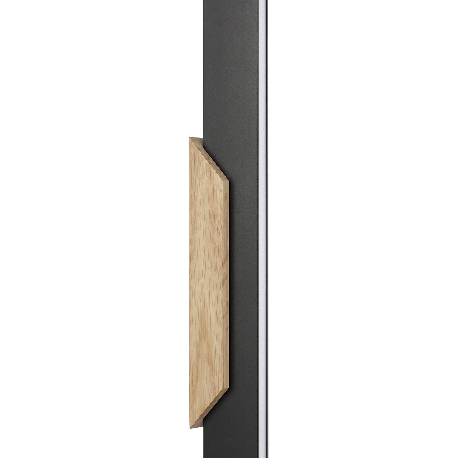 Lampa stołowa LED Arcus, czarna/brązowa, wysokość 56 cm, metal/drewno