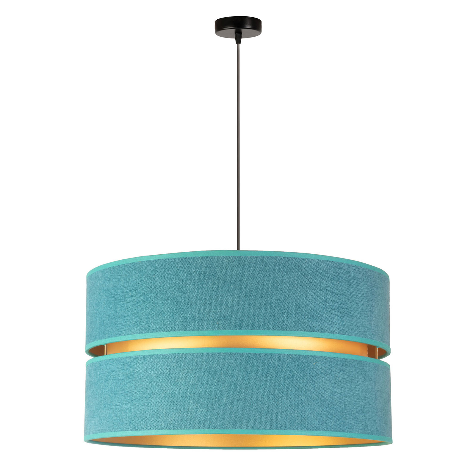Duo hanging light, turquoise/gold, Ø 40 cm, 1-bulb