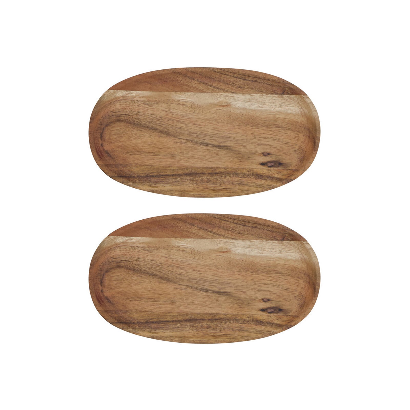 Vassoio HDWood in legno di acacia 23 x 13 cm, set da 2 pezzi - House Doctor