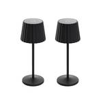 Lindby lampe de table LED rechargeable Esali, noir, set de 2, alu