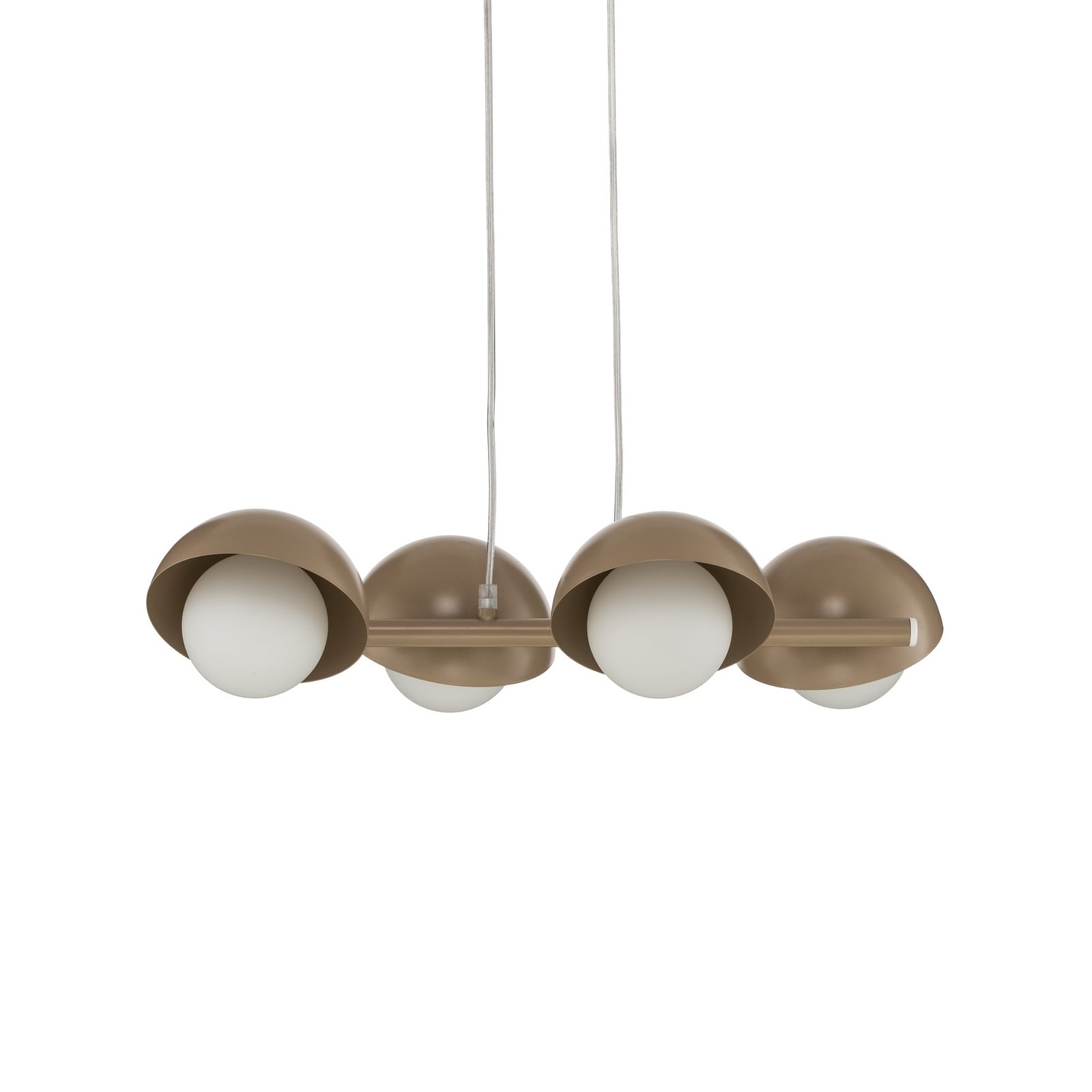 Hängeleuchte Boom 4, beige, Glas/Stahl, Länge 60 cm
