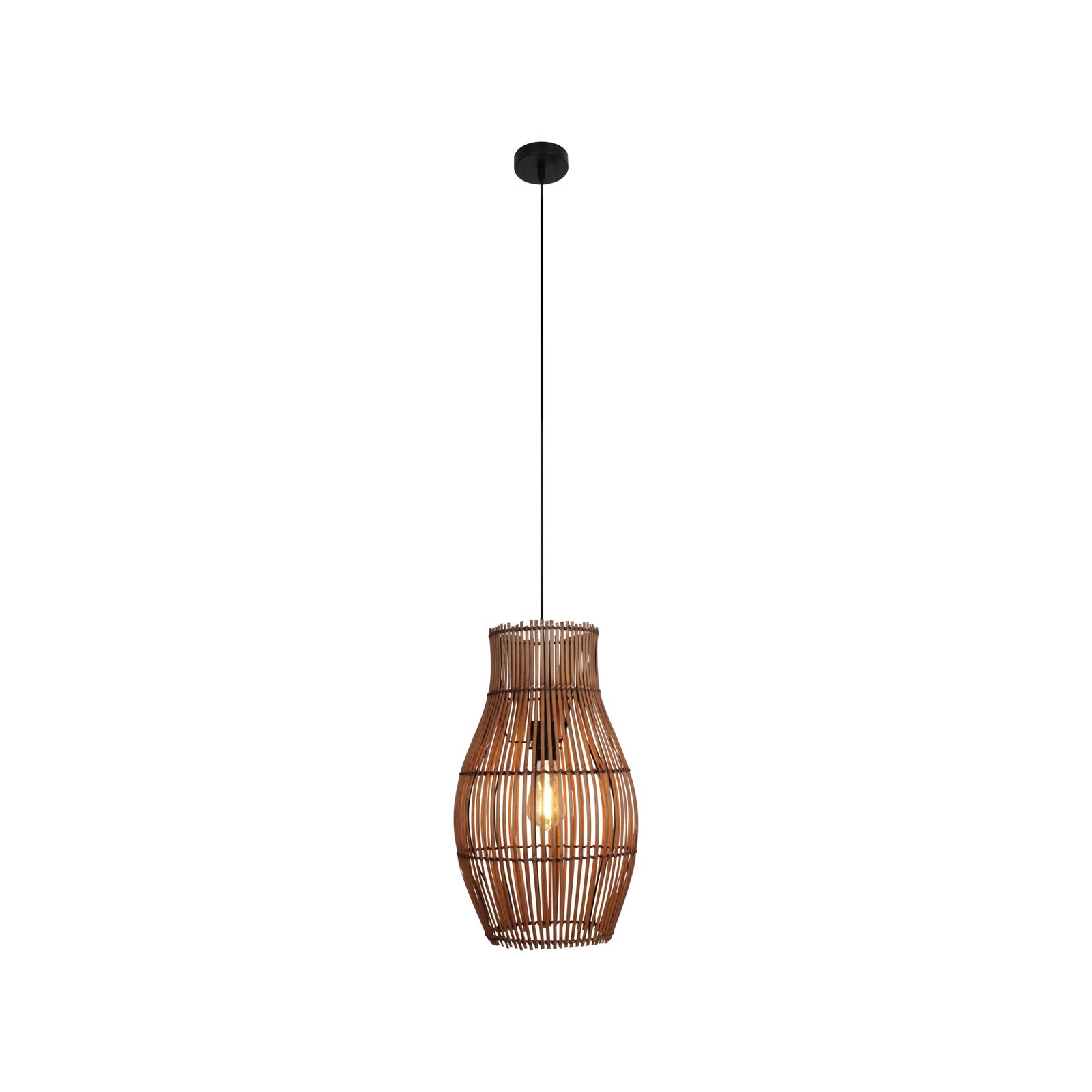 Lampa wisząca Bamboo, brązowa, wysokość 48 cm, Ø 30 cm