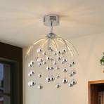 Lindby Kinia LED-Deckenleuchte mit Chromkugeln
