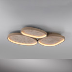Moonbraker 3 LED ceiling light, sand beige, 3,000K, dimmable