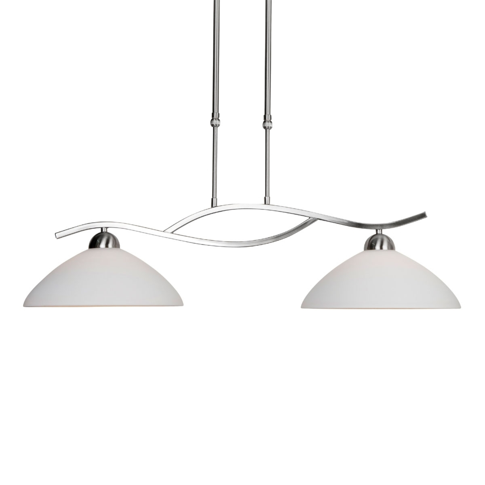 Viseća svjetiljka Capri s 2 žarulje podesive visine čelik/bijela