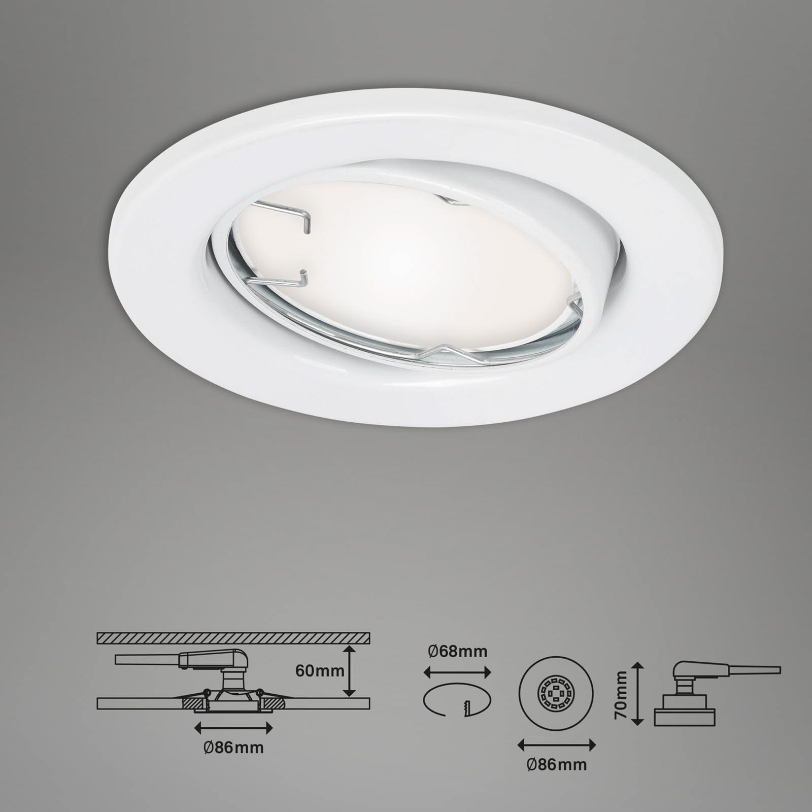 Fit Move S lámpara empotrable LED, CCT RGB 3, blanco
