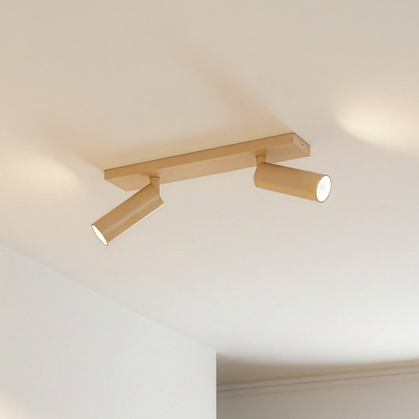 Arcchio Spot pour plafond Brinja Slim, brun, à 2 lampes, GU10 MR11
