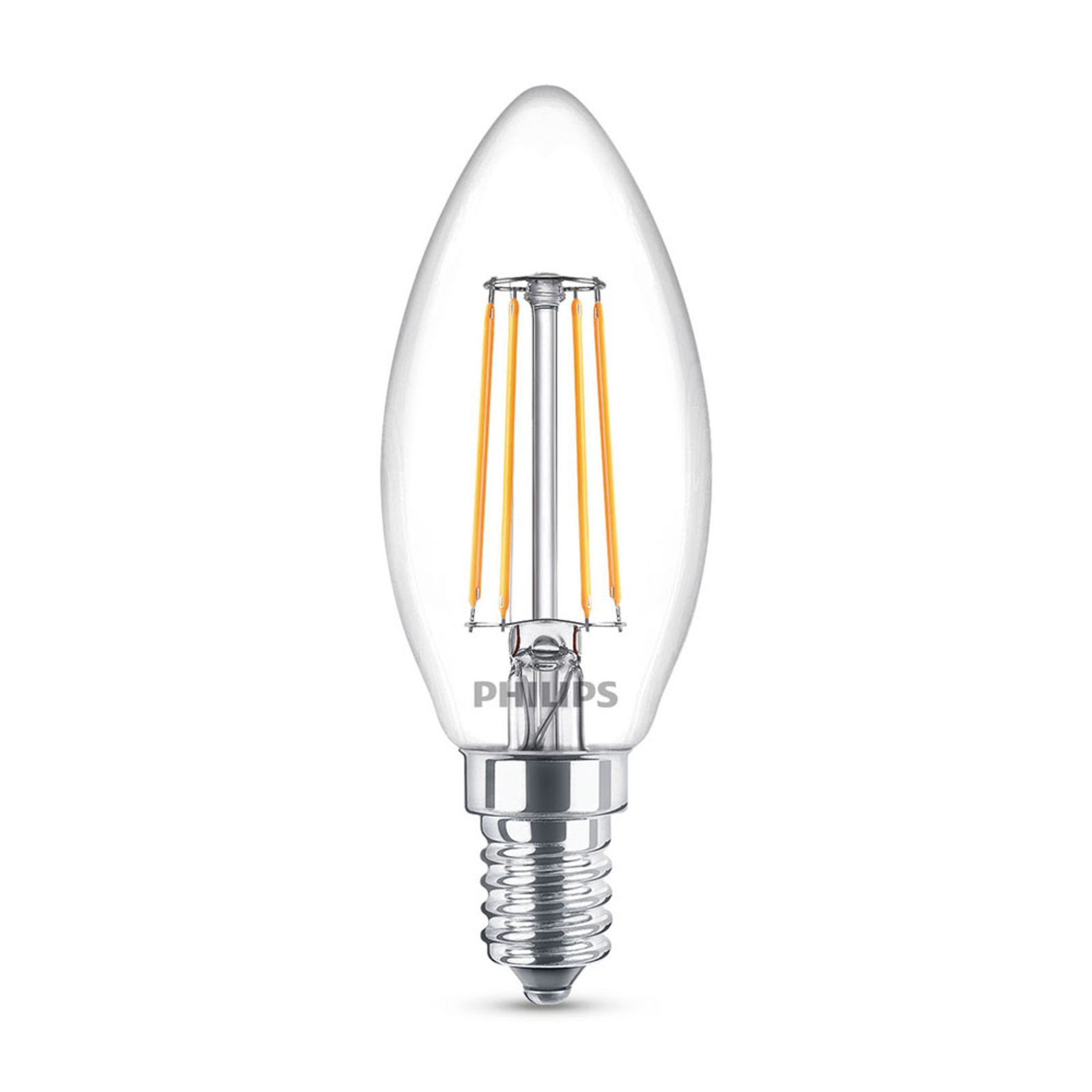 Philips LED-Kerzenlampe E14 B35 4,3W klar 3er-Pack