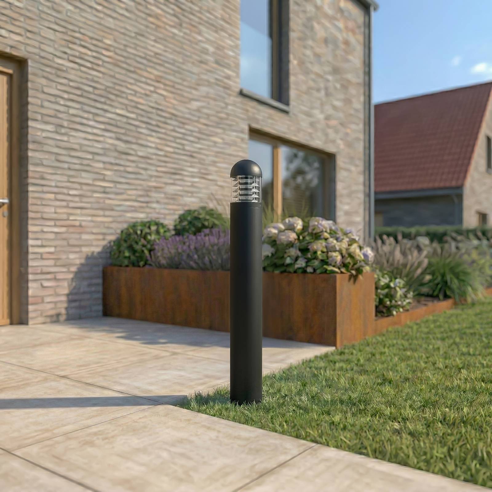 Lucande słupek oświetleniowy LED Skagena, antracyt, wysokość 90 cm, IP54