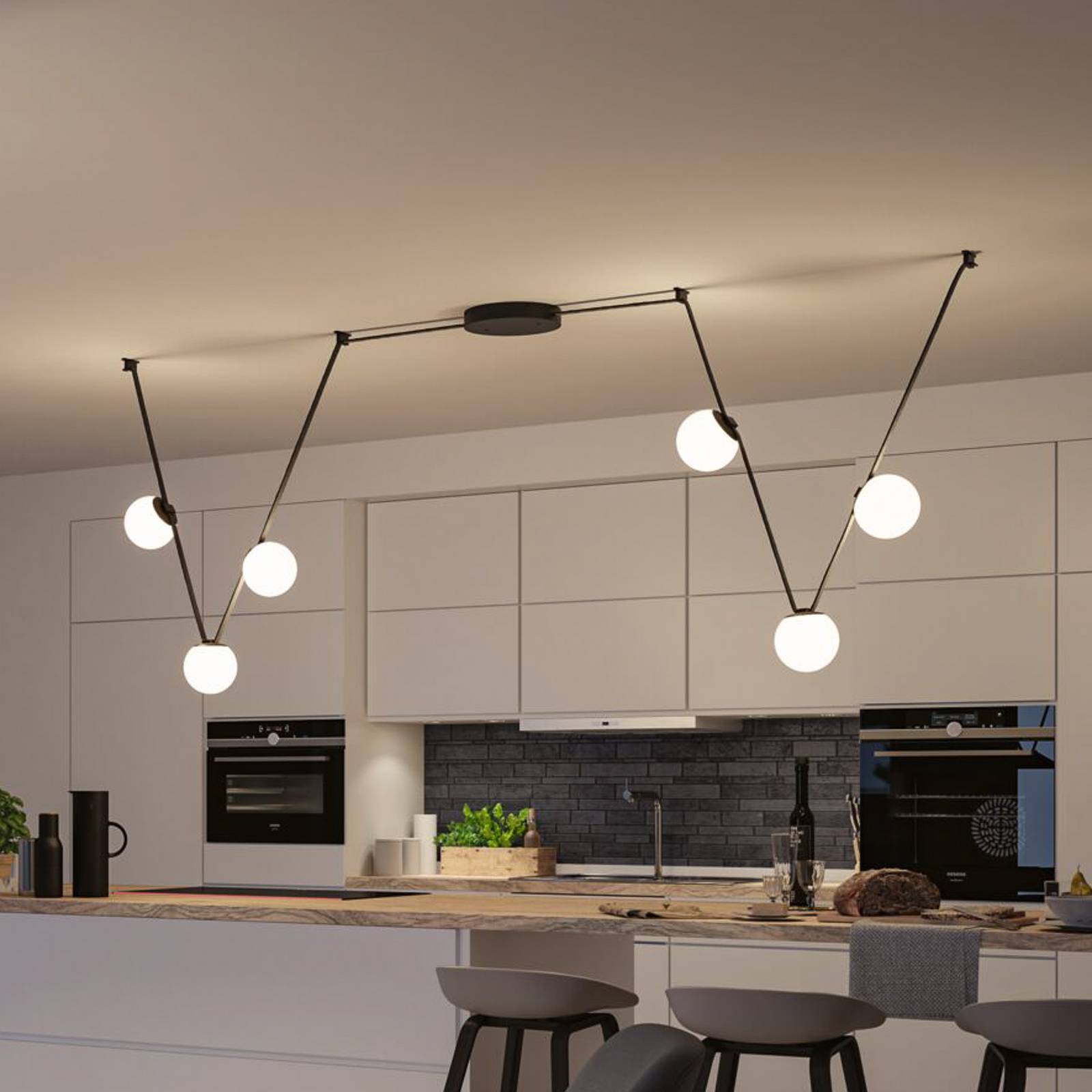Paulmann ULine LED-Pendelleuchte Ball, weiß/schwarz, 3.000 K günstig online kaufen