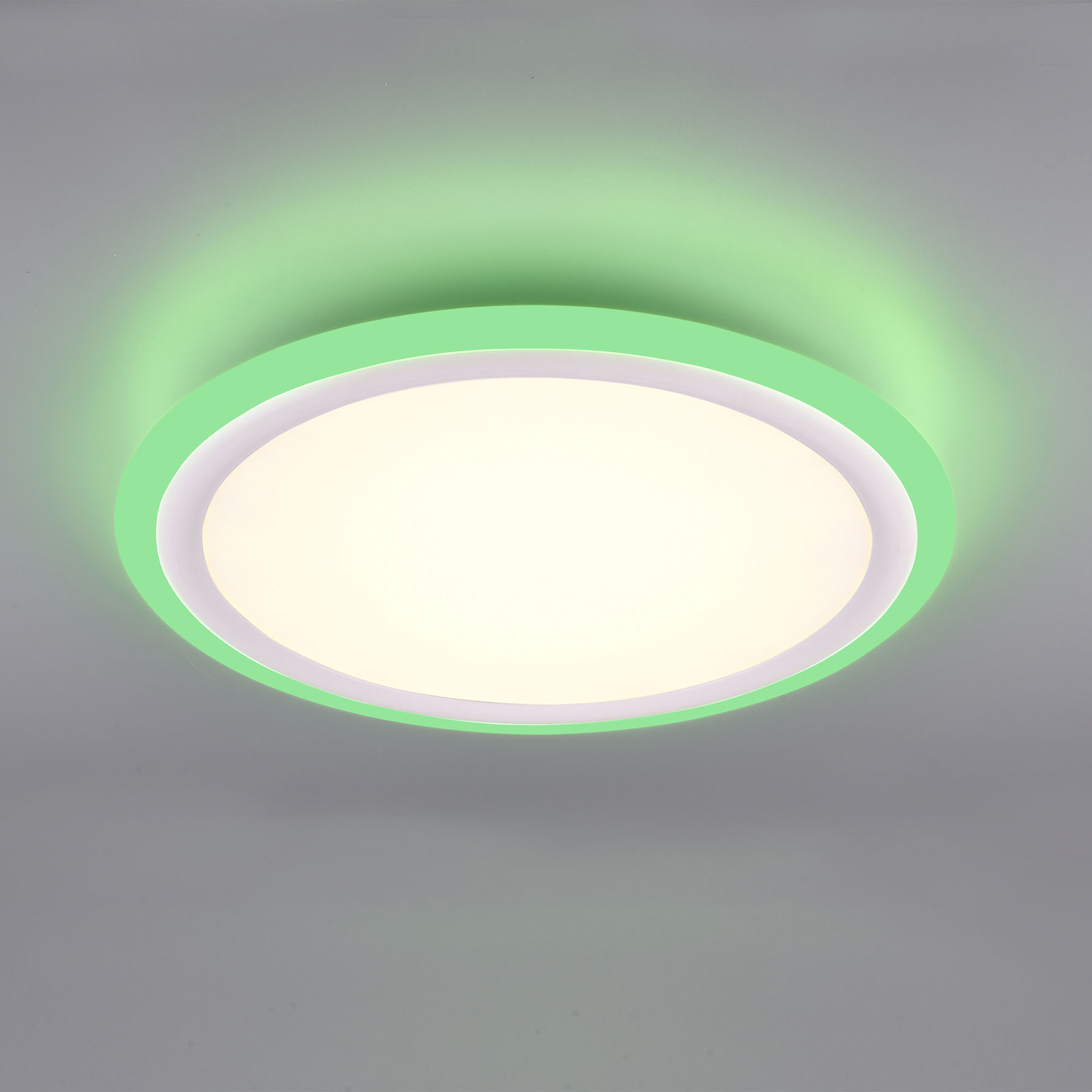 Trio Lighting Columbia LED panel RGBW remote control, Ø 50 cm, for Living / Dining Room, plastic, 45 W, energy efficiency: A+, H: 5 cm