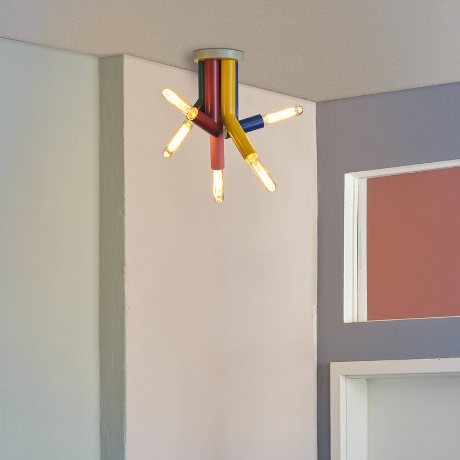 OSRAM Deckenleuchte Decor Straw, 5-fl., Stahl, bunt, E27 günstig online kaufen