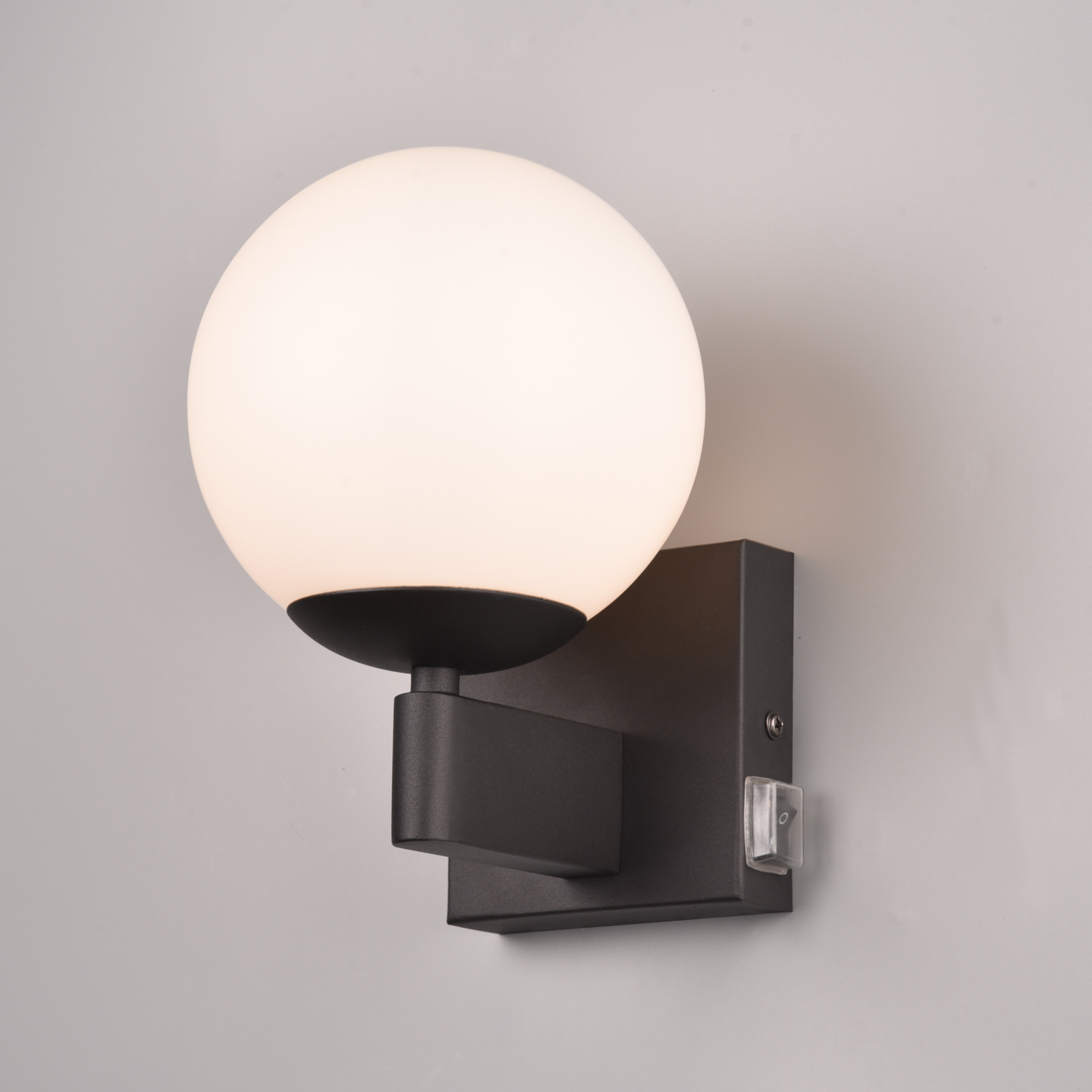 Aplique Kula de el baño pantalla vidrio IP44 negro