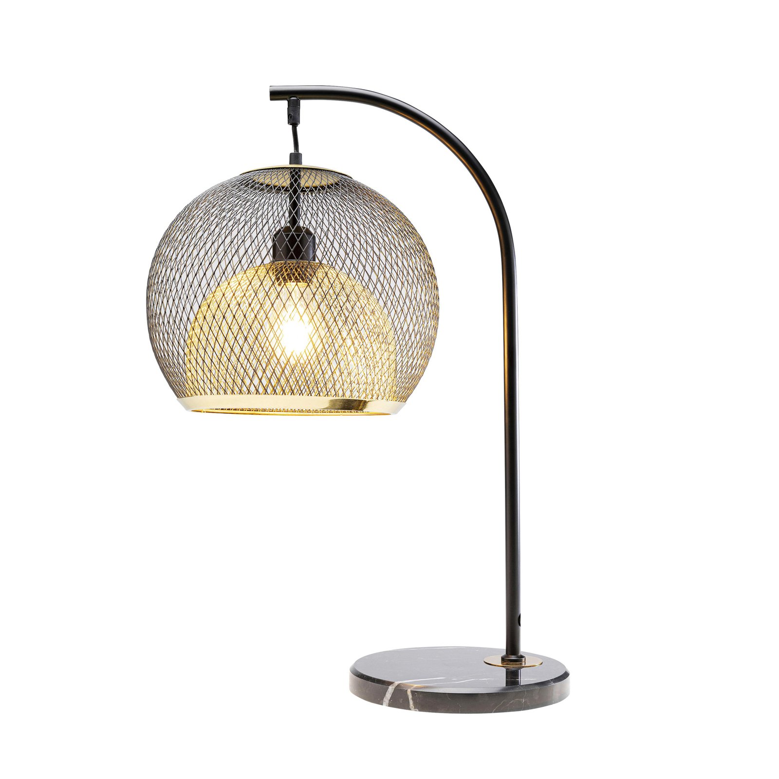 Lampada da tavolo Kare Grato, PVC, acciaio, marmo, altezza 62 cm