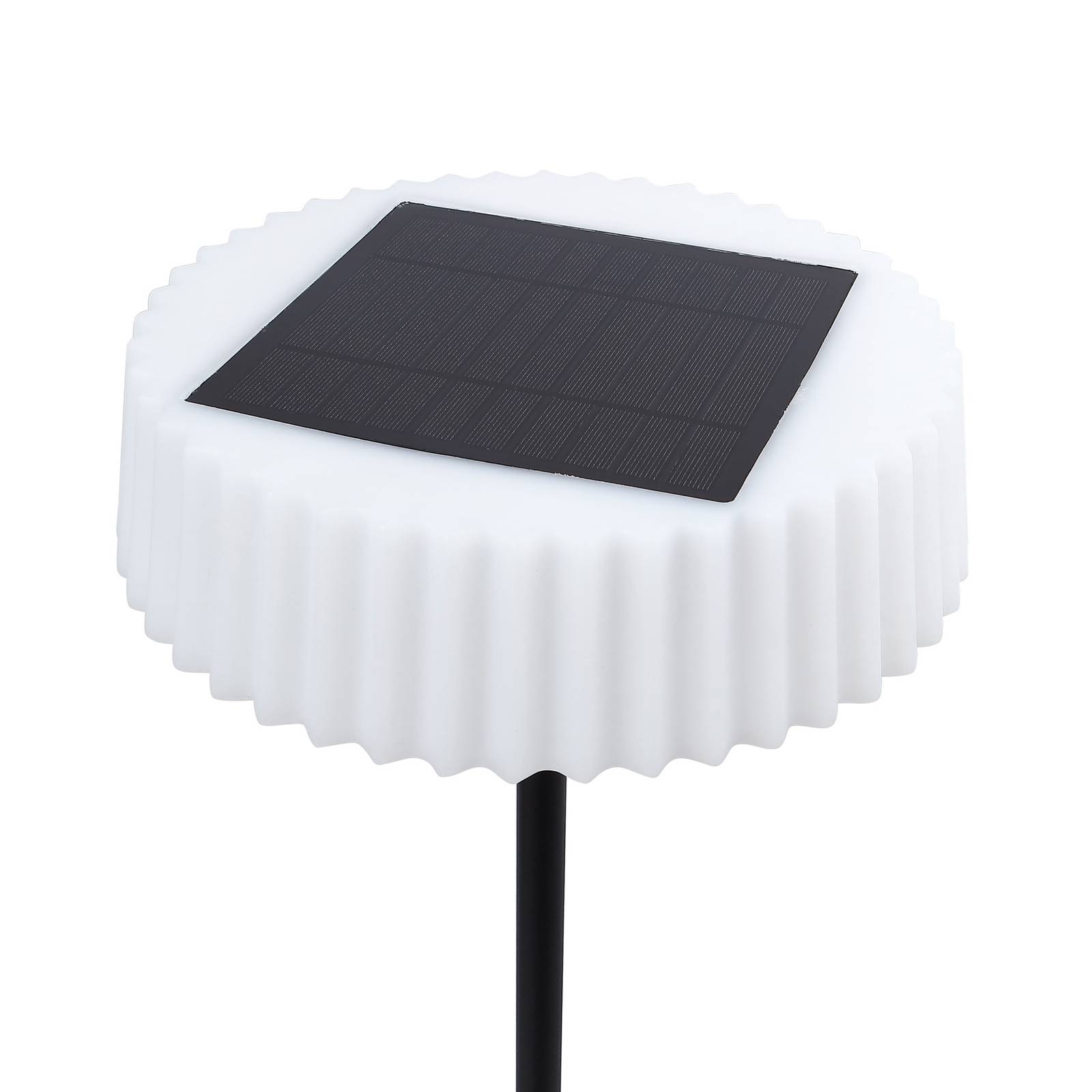 Lindby LED-Solar-Stehlampe Samine, schwarz, Metall, dimmbar günstig online kaufen