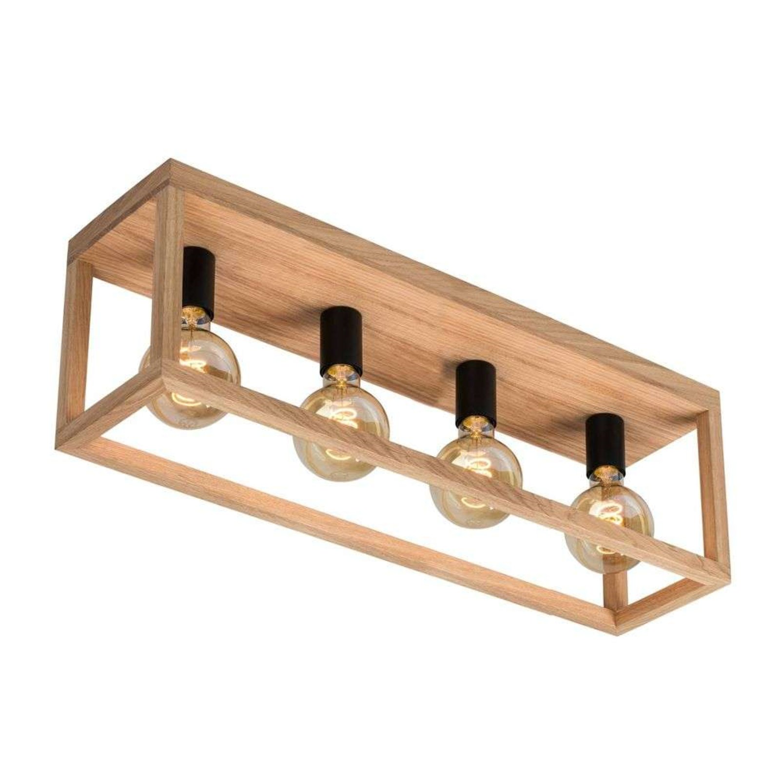 Rowan 4 Long Ceiling Lamp Wood - Envostar