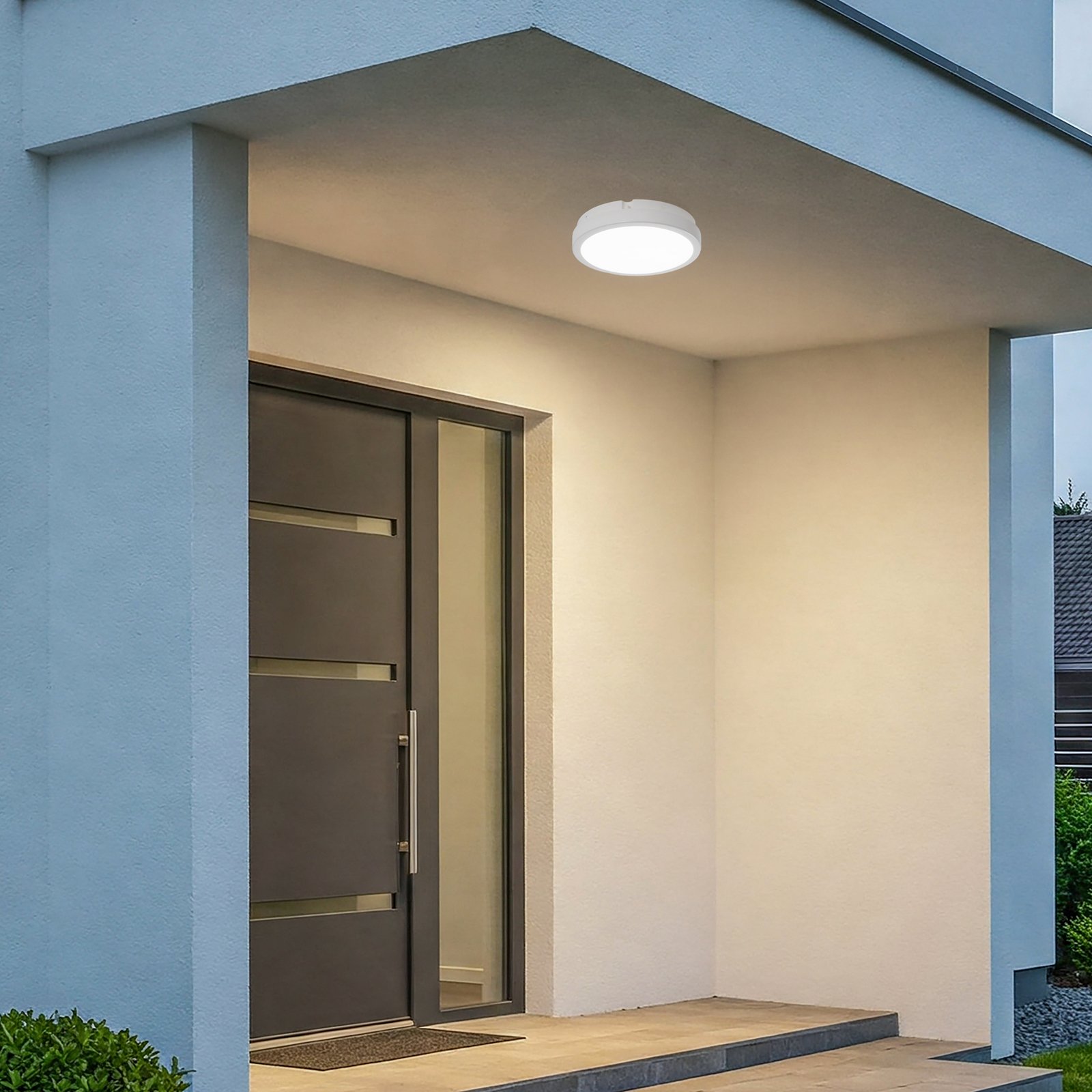 Lampa sufitowa LED Vera, biała, tworzywo sztuczne, Ø 22 cm, IP65