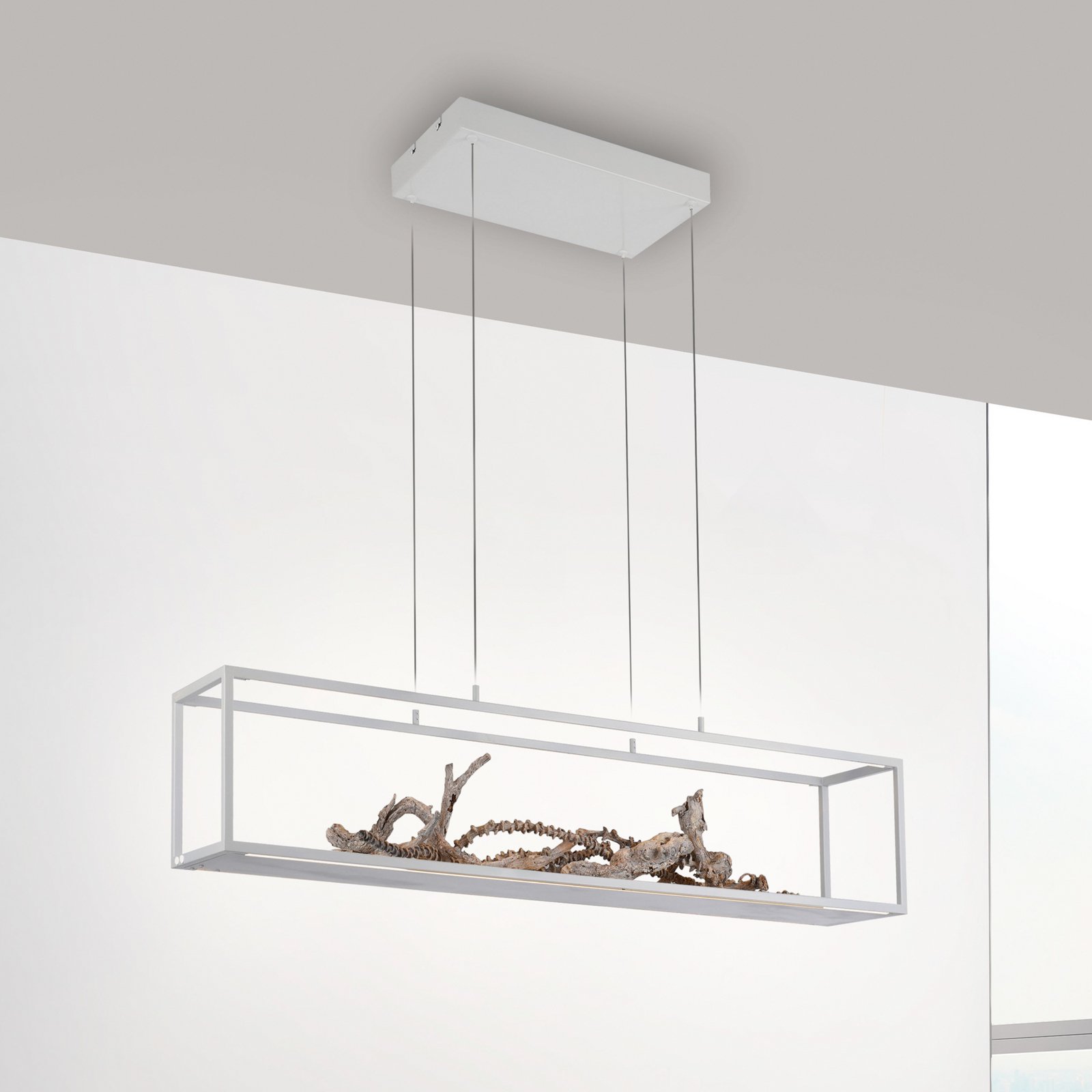 Lámpara colgante LED Contura de Paul Neuhaus, blanca, 105 cm