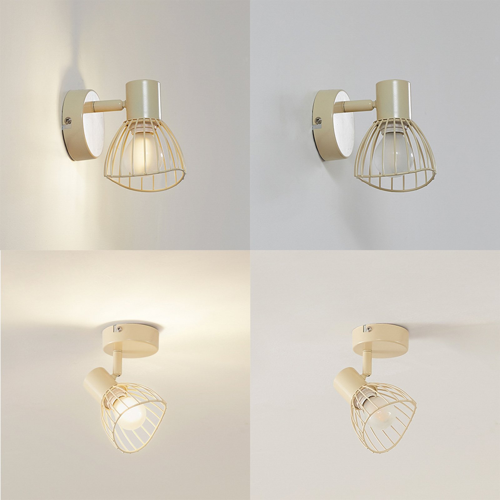 Plafón Lindby Piena, beige, 1 luz, metal, Ø 93.cm