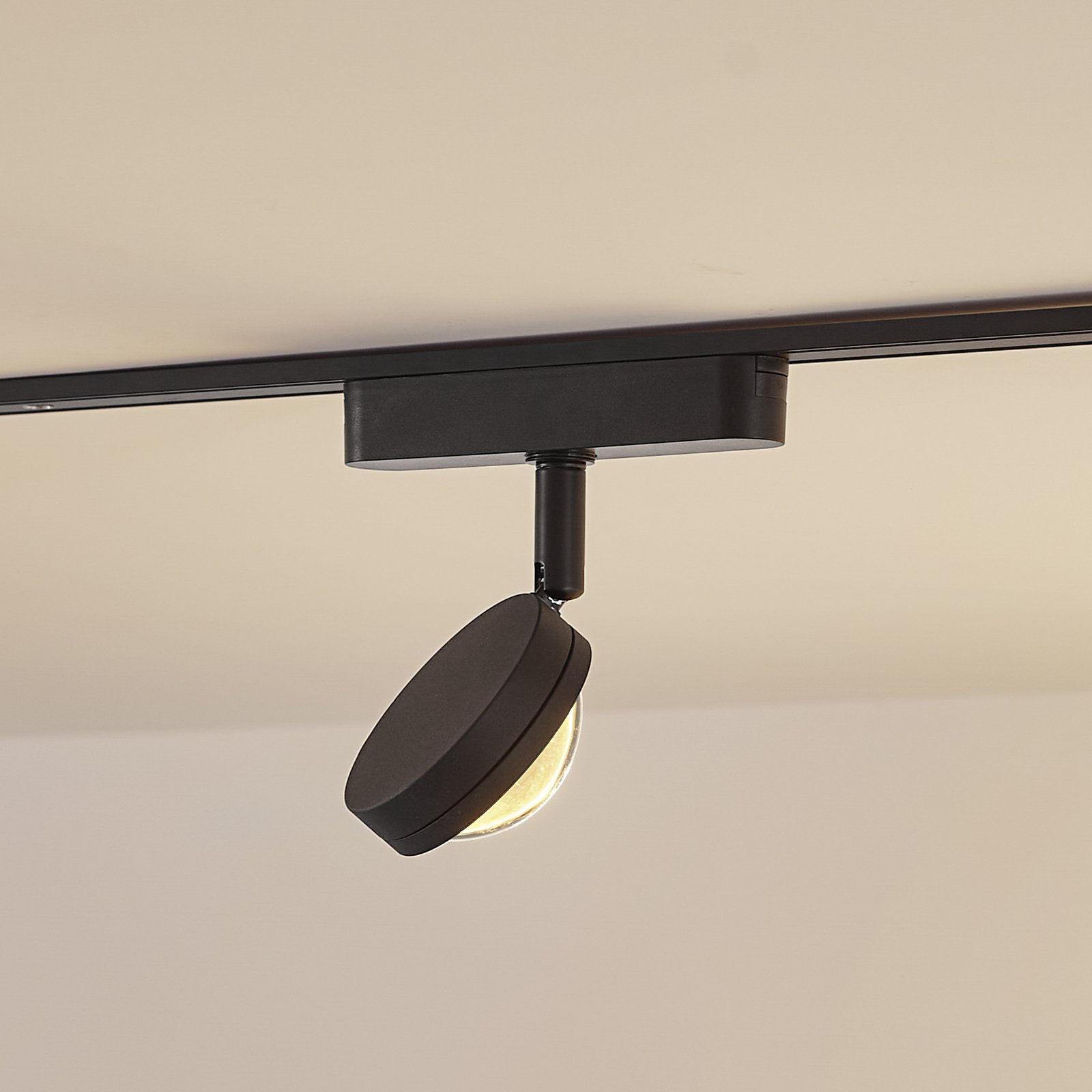 Lindby spot LED 48 V Lumaro, noir, Ø 7,3 cm, aluminium