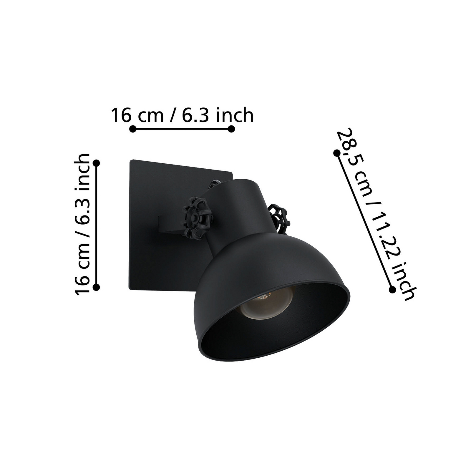 Spot de perete Barnstaple, negru, 1 bec Spot de perete Barnstaple, negru, 1 bec