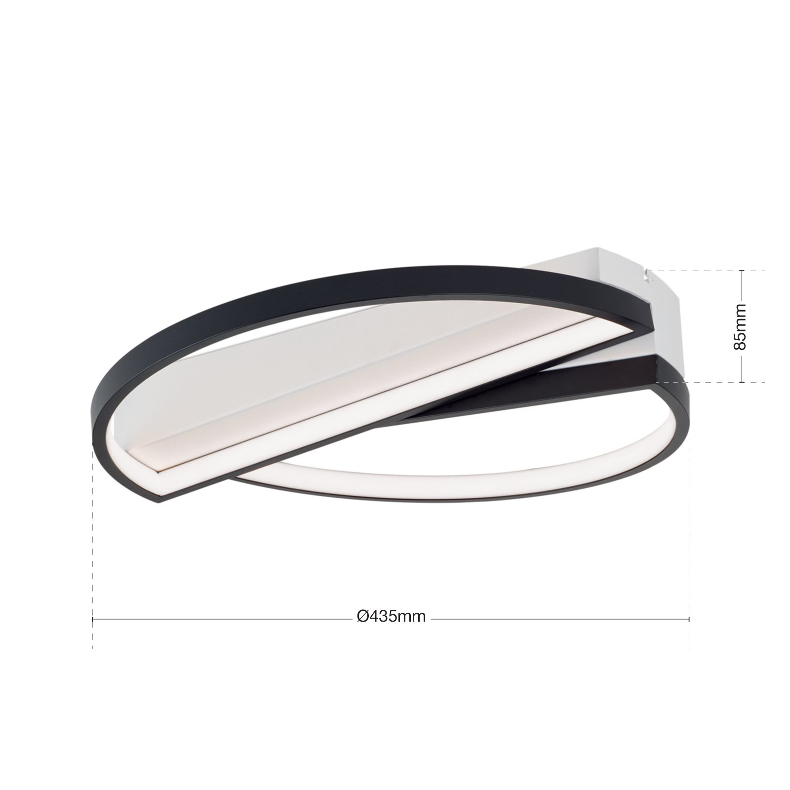 LED-Deckenlampe Olga, schwarz/weiß