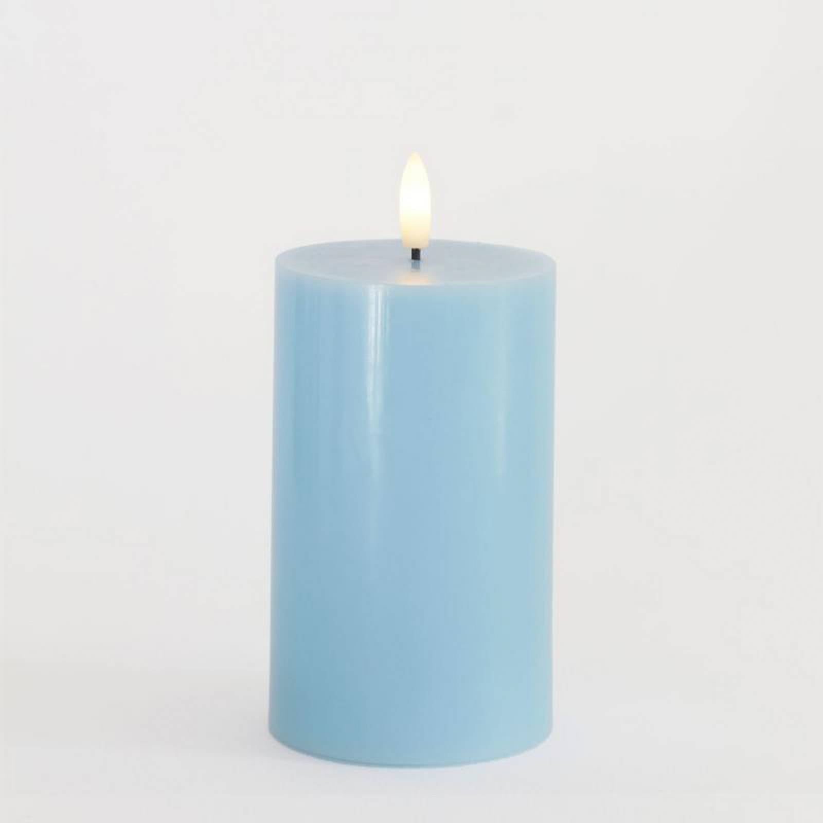 LED-Kerze Sille, blau, Höhe 13 cm, Wachs, Batteriebetrieb