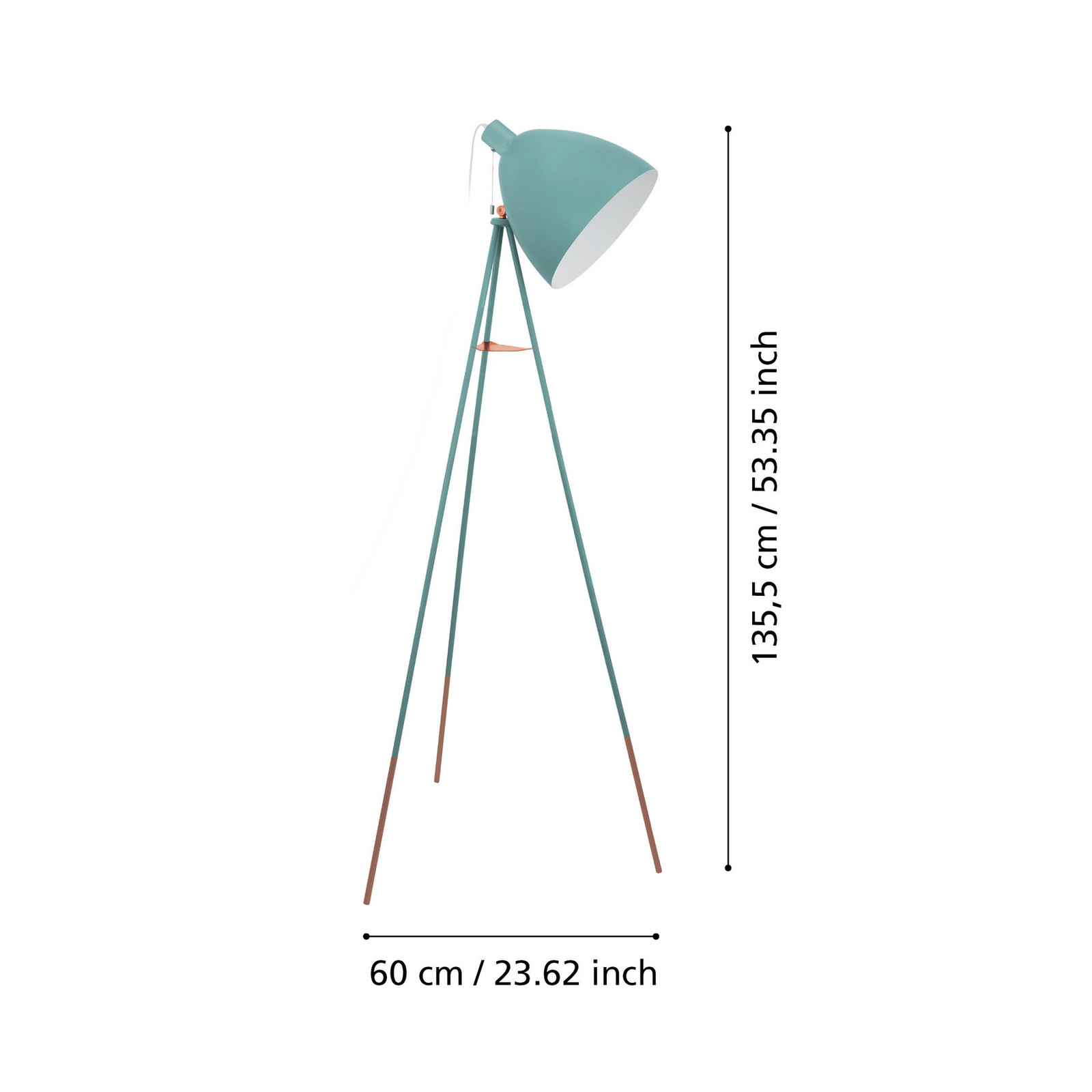 Stehlampe Dundee im Retrolook in Mintgrün