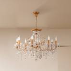 Maytoni Sevilla chandelier, Ø 76 cm, gold-coloured, crystals