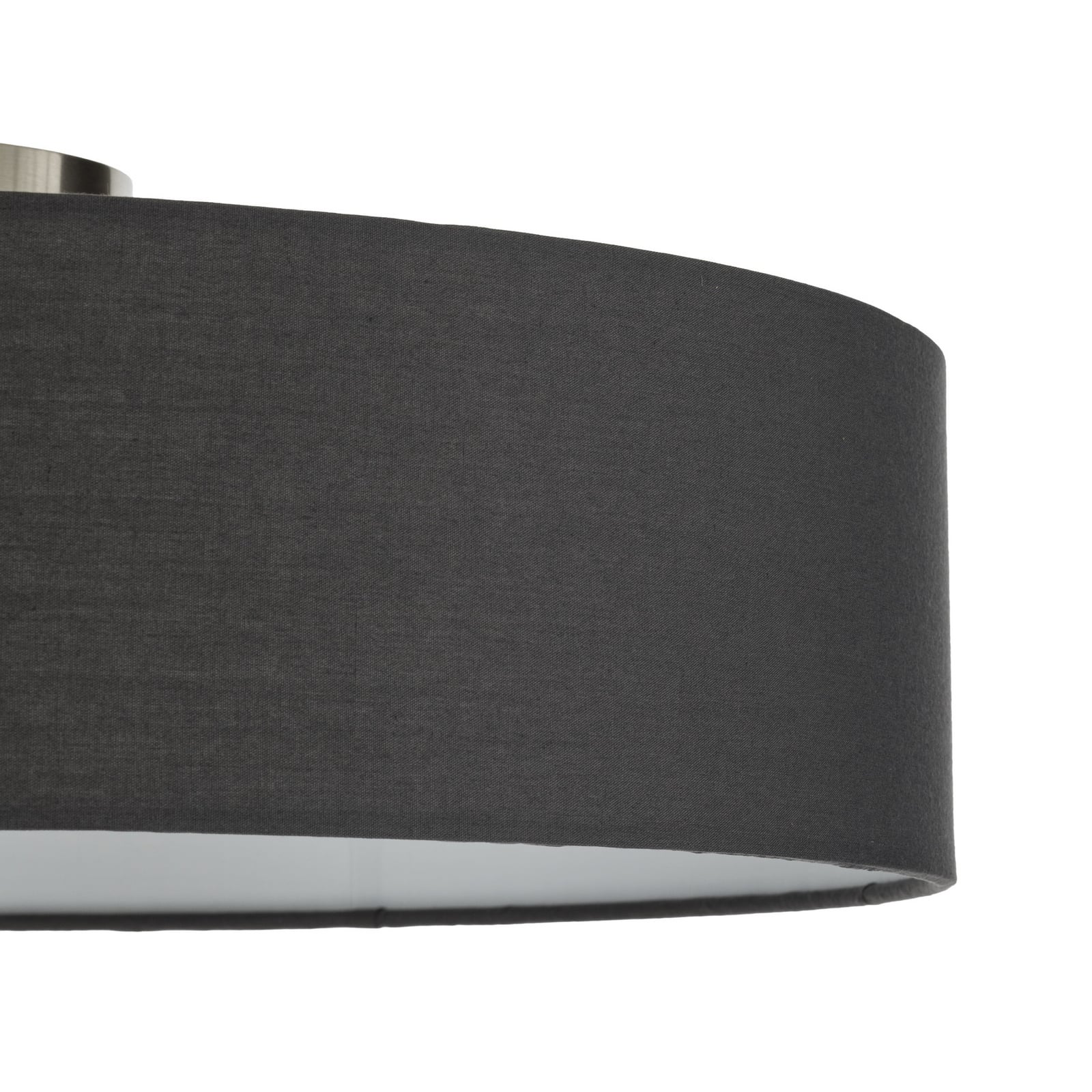 Lindby Deckenleuchte Sebatin, Ø 50 cm, grau, Stoff, E27